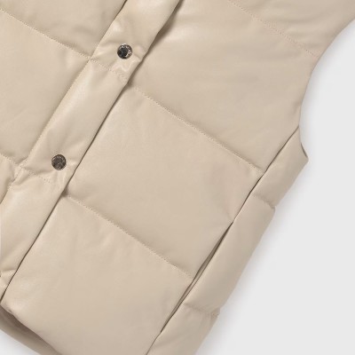 Children's Girl's Beige Sleeveless Jacket Mayoral