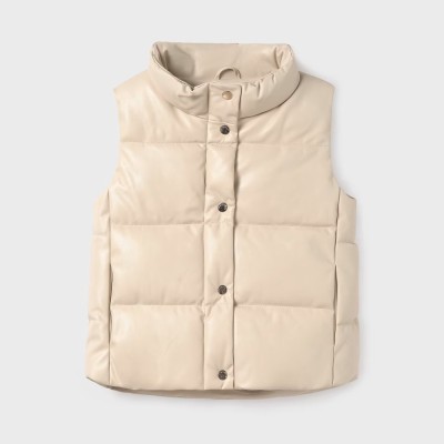 Children's Girl's Beige Sleeveless Jacket Mayoral