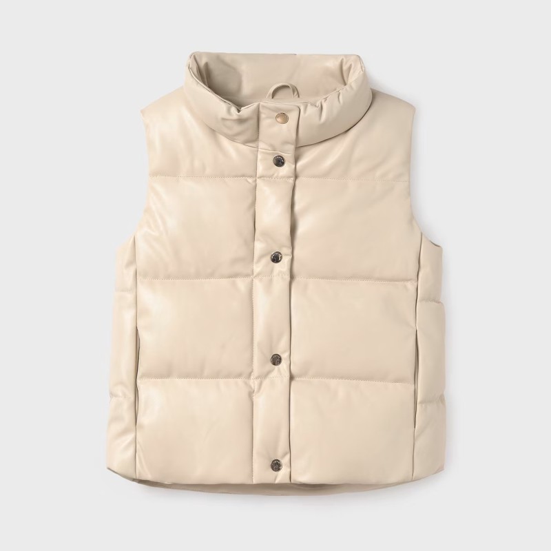 Children's Girl's Beige Sleeveless Jacket Mayoral