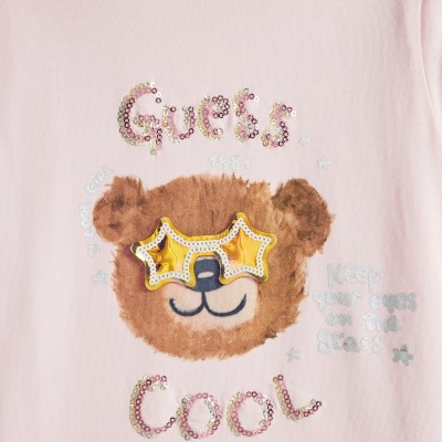 Guess Teddy Bear Pink T-shirt for Girls Guess Teddy Bear Pink T-shirt for Girls