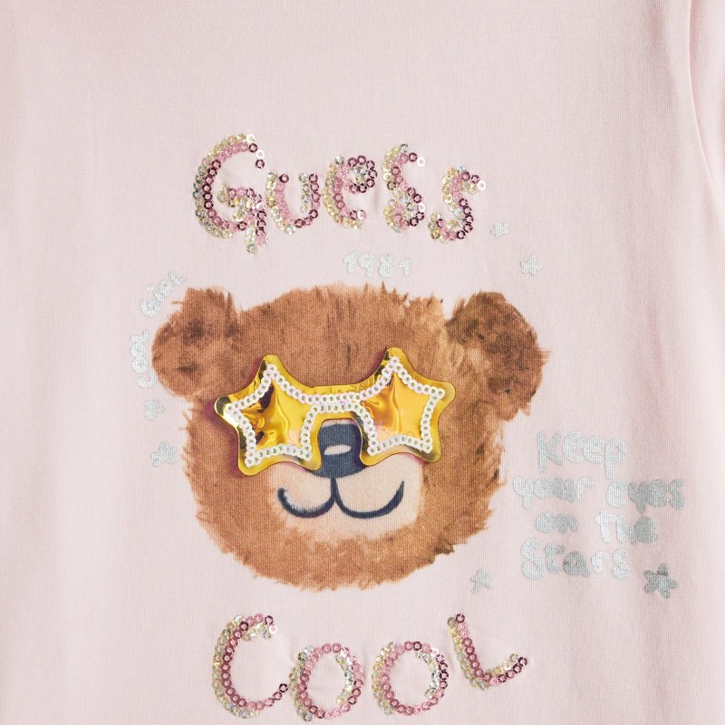 Guess Teddy Bear Pink T-shirt for Girls Guess Teddy Bear Pink T-shirt for Girls