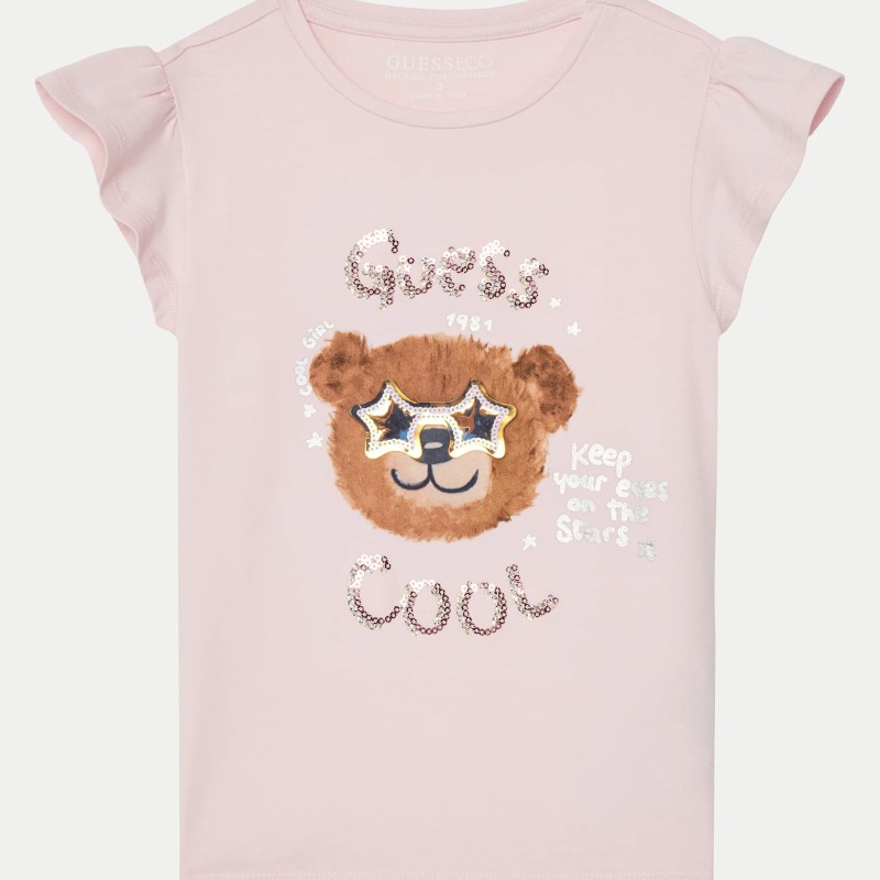 Guess Teddy Bear Pink T-shirt for Girls Guess Teddy Bear Pink T-shirt for Girls