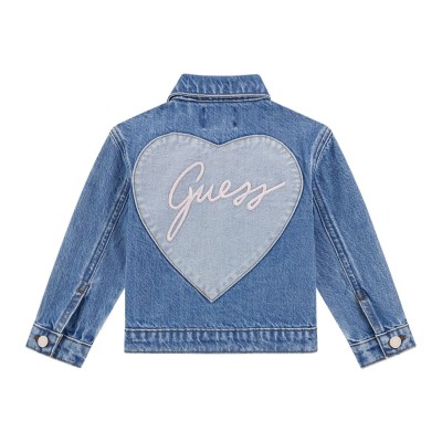 Kids Girls' Denim Jacket With Heart Guess