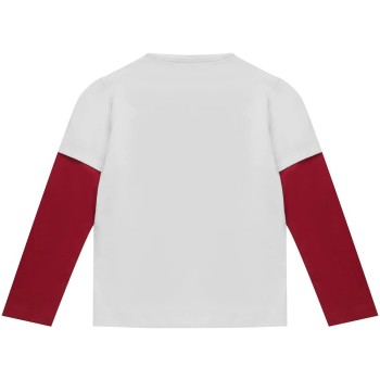 GUESS Boys’ white long-sleeve T-shirt with embroidered brown teddy bear GUESS Boys’ white long-sleeve T-shirt with embroidered brown teddy bear
