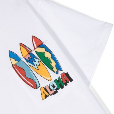 Stella McCartney Παιδικό Λευκό Κοντομάνικο Μπλουζάκι "ALOHA" Stella McCartney Παιδικό Λευκό Κοντομάνικο Μπλουζάκι "ALOHA"
