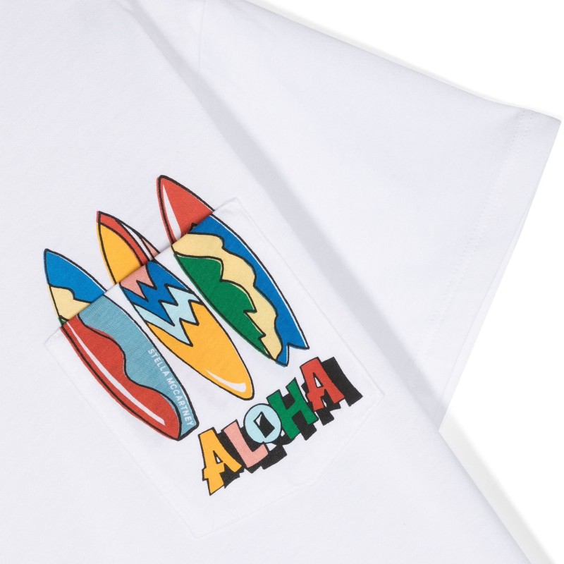 Stella McCartney Παιδικό Λευκό Κοντομάνικο Μπλουζάκι "ALOHA" Stella McCartney Παιδικό Λευκό Κοντομάνικο Μπλουζάκι "ALOHA"