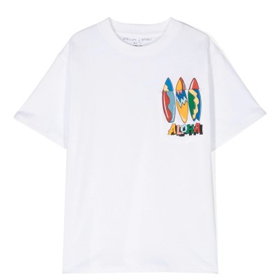 Stella McCartney Παιδικό Λευκό Κοντομάνικο Μπλουζάκι "ALOHA" Stella McCartney Παιδικό Λευκό Κοντομάνικο Μπλουζάκι "ALOHA"