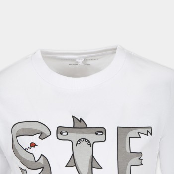 Παιδικό Λευκό Κοντομάνικο Μπλουζάκι Με Καρχαρίες Stella McCartney