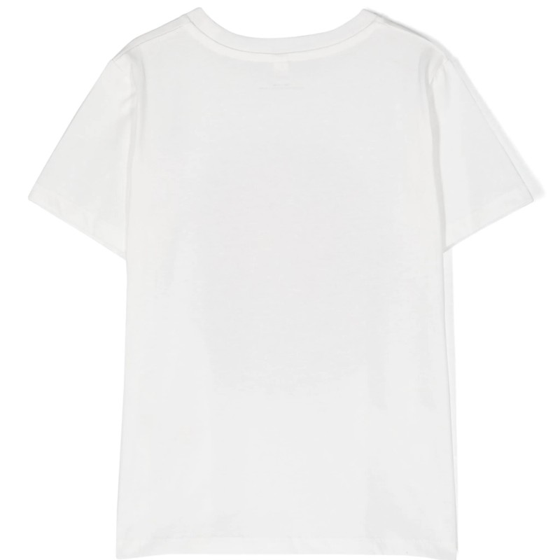 Stella McCartney Kids White Logo T-Shirt with Smiley and Shells Stella McCartney Kids White Logo T-Shirt with Smiley and Shells