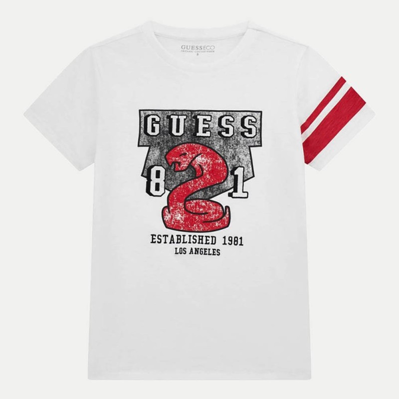 Kids White Short Sleeve T-Shirt Print/Logo Guess Kids White Short Sleeve T-Shirt Print/Logo Guess
