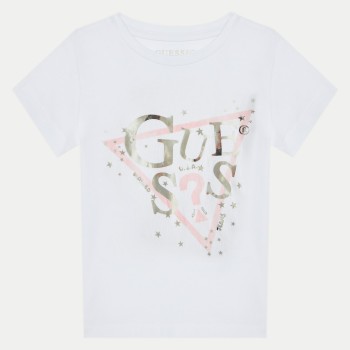 Παιδικό Λευκό Κοριτσίστικο Κοντομάνικο Με Λογότυπο Guess
