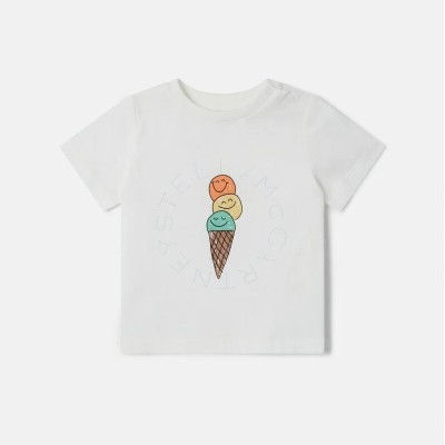White Graphic T-Shirt With Icecream Stella Mc Cartney