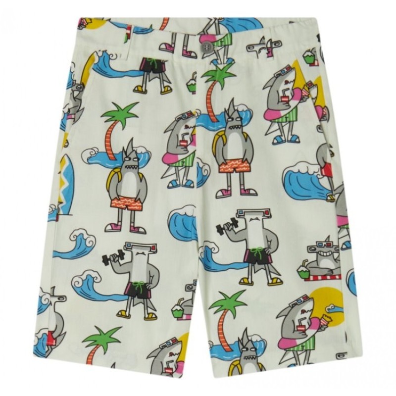 Children's White Shark Shorts Stella McCartney Children's White Shark Shorts Stella McCartney