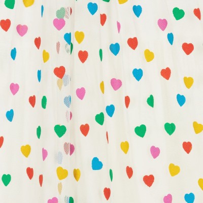 Children's White Tulle Dress With Multicolored Hearts Stella McCartney
