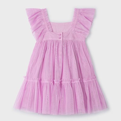 Children's Purple Tulle Dress With  Flowers Mayoral