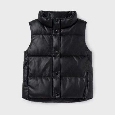 Children's Black Girl's Sleeveless Jacket Mayoral
