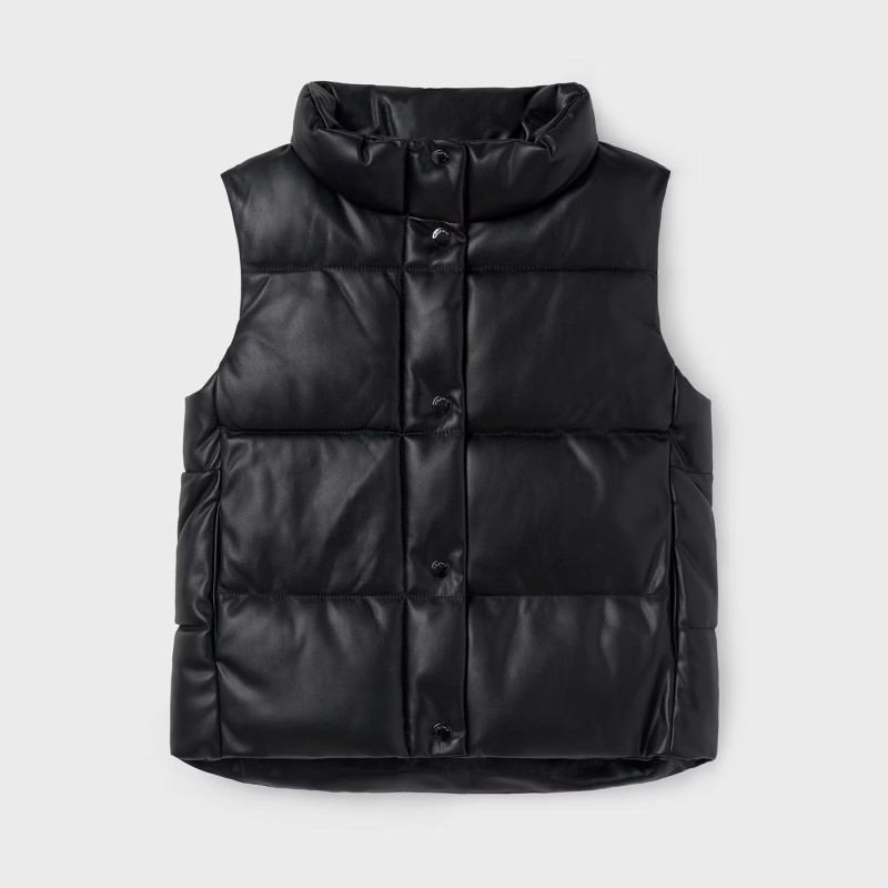 Children's Black Girl's Sleeveless Jacket Mayoral