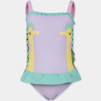 Stella McCartney Παιδικό Μωβ Ολόσωμο Με Θαλάσσιους Ιππόκαμπους 