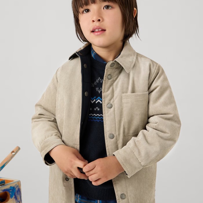 Kids Beige Corduroy Double-Sided Shirt/Overcoat Mayoral Kids Beige Corduroy Double-Sided Shirt/Overcoat Mayoral
