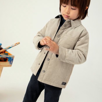 Παιδικό Μπεζ Κοτλέ Πουκάμισο Διπλής Όψεως/Πανωφόρι Mayoral