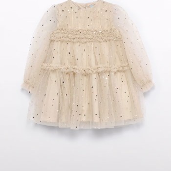 Παιδικό Μπεζ Τούλινο Φόρεμα Με Αστέρια Abel and Lula