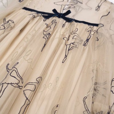 Children's Beige Tulle Dress With Ballerines Abel and Lula