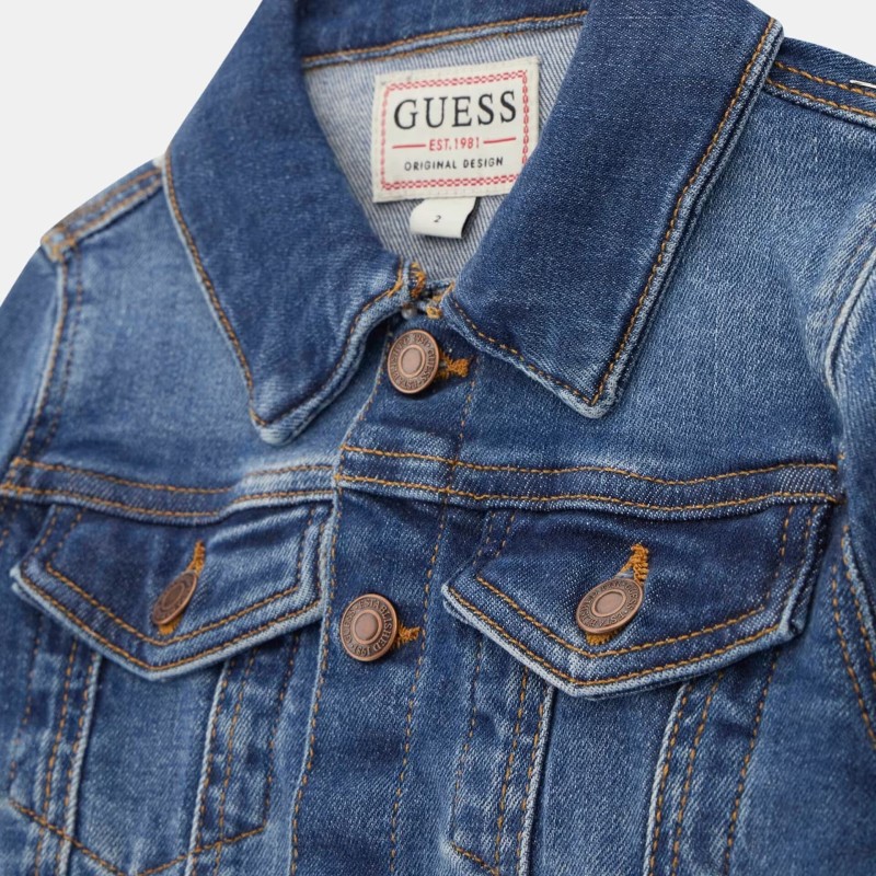 Παιδικό Μπλε Αγορίστικο Τζιν Μπουφάν Guess Παιδικό Μπλε Αγορίστικο Τζιν Μπουφάν Guess