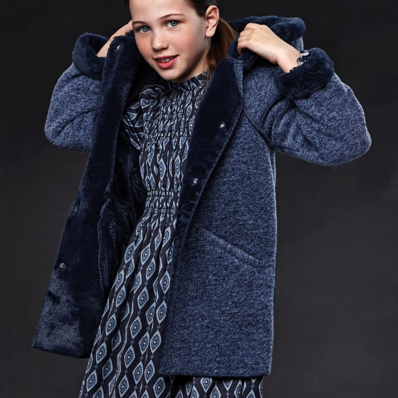 Children's Blue Ruff Mouflon Coat Mayoral