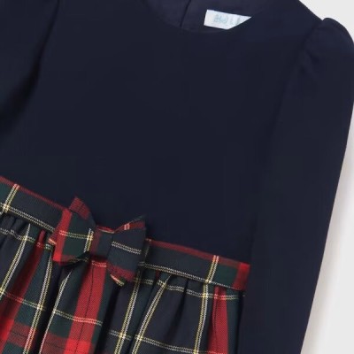 Kids Dark Blue Plaid Dress Abel and Lula