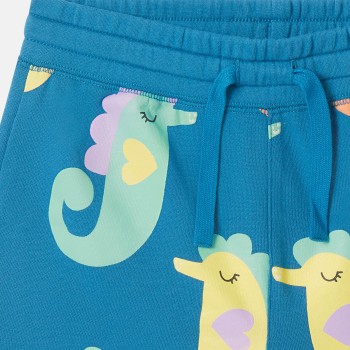 Stella McCartney Παιδικό Σορτς Με Πολύχρωμους Θαλάσσιους Ιππόκαμπους Μπλε