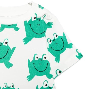 Stella Mc Cartney Βρεφικό Μπλουζάκι Λευκό Με Βατραχάκια 