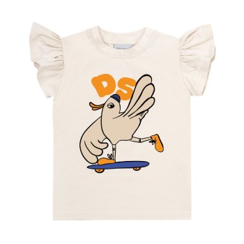 Dear Sophie Παιδικό Μπλουζάκι Με Πουλάκι Εκρού Dear Sophie Παιδικό Μπλουζάκι Με Πουλάκι Εκρού