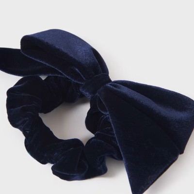 Children's Navy Blue Perforated Bow Scrunchie Abel and Lula