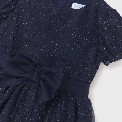 Kids Navy Blue Glitter Tulle Dress Abel and Lula