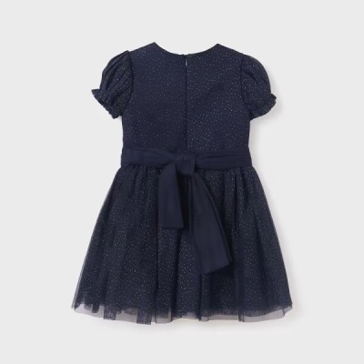 Kids Navy Blue Glitter Tulle Dress Abel and Lula
