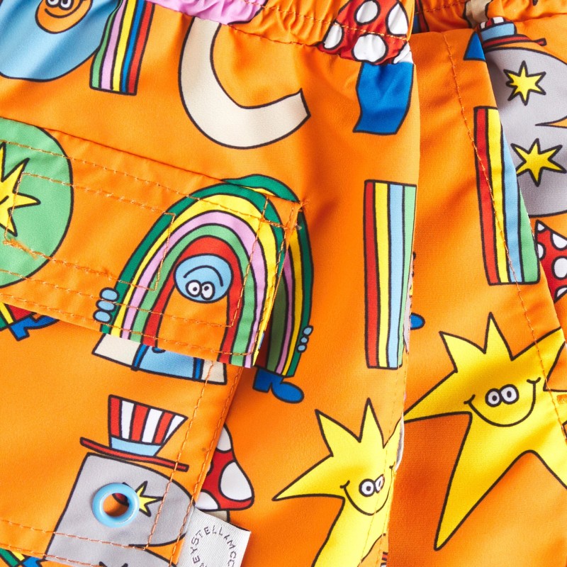 Baby Orange Swimsuit With Letters Stella Mc Cartney Baby Orange Swimsuit With Letters Stella Mc Cartney