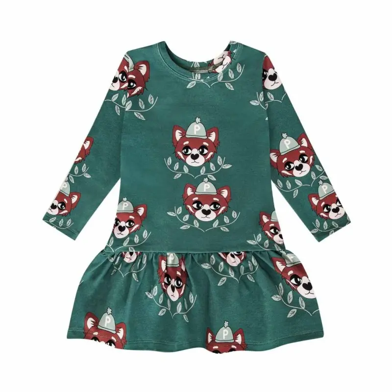 Children's Panda Green Dress Dear Sophie Children's Panda Green Dress Dear Sophie