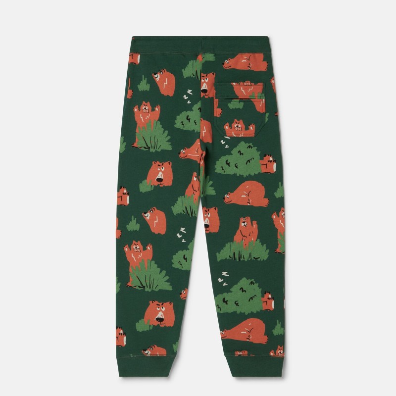 Kids Brown Bear Green Track Pants Stella McCartney Kids Brown Bear Green Track Pants Stella McCartney