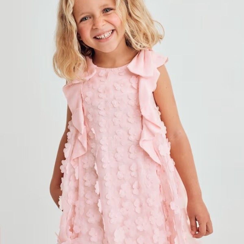 Kid's Pink Dress With Flowers Kid's Pink Dress With Flowers