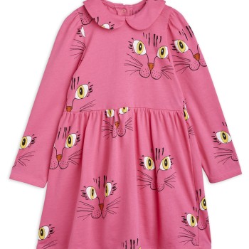 Παιδικό Ροζ Φόρεμα Πρόσωπο Γάτας Mini Rodini Παιδικό Ροζ Φόρεμα Πρόσωπο Γάτας Mini Rodini