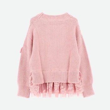 Παιδικό Ροζ Πλεκτό Με Δαντέλα Angel Face Παιδικό Ροζ Πλεκτό Με Δαντέλα Angel Face