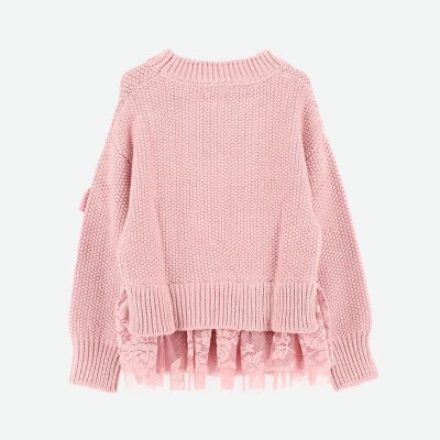 Children's Farren Knitted Jumper with Lace Tea Rose Angel Face