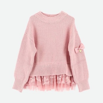 Παιδικό Ροζ Πλεκτό Με Δαντέλα Angel Face Παιδικό Ροζ Πλεκτό Με Δαντέλα Angel Face