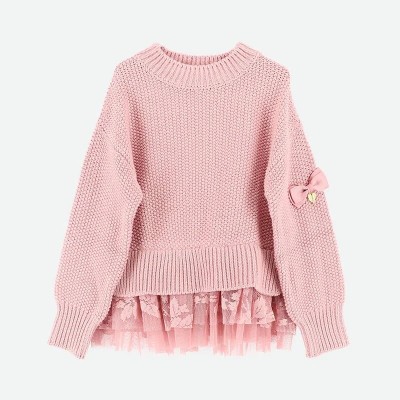 Children's Farren Knitted Jumper with Lace Tea Rose Angel Face