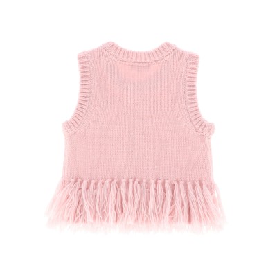Children's Ava Tank Top With Fringe Pink Angel Face