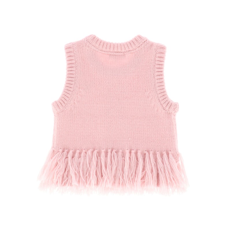 Children's Ava Tank Top With Fringe Pink Angel Face Children's Ava Tank Top With Fringe Pink Angel Face