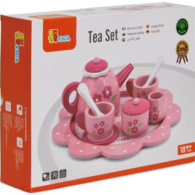 Children's Pink Wooden Tea Set Djeco