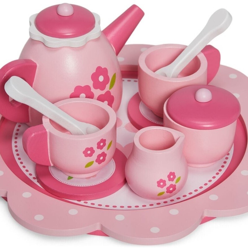 Children's Pink Wooden Tea Set Djeco