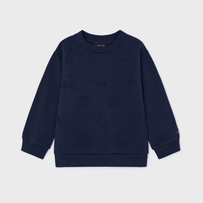 Children's Dark Blue Embossed Sweatshirt Mayoral