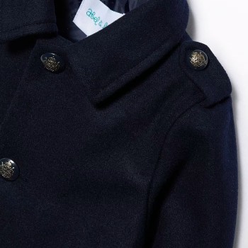 Children's Dark Blue Fabric Boys Coat Abel and Lula